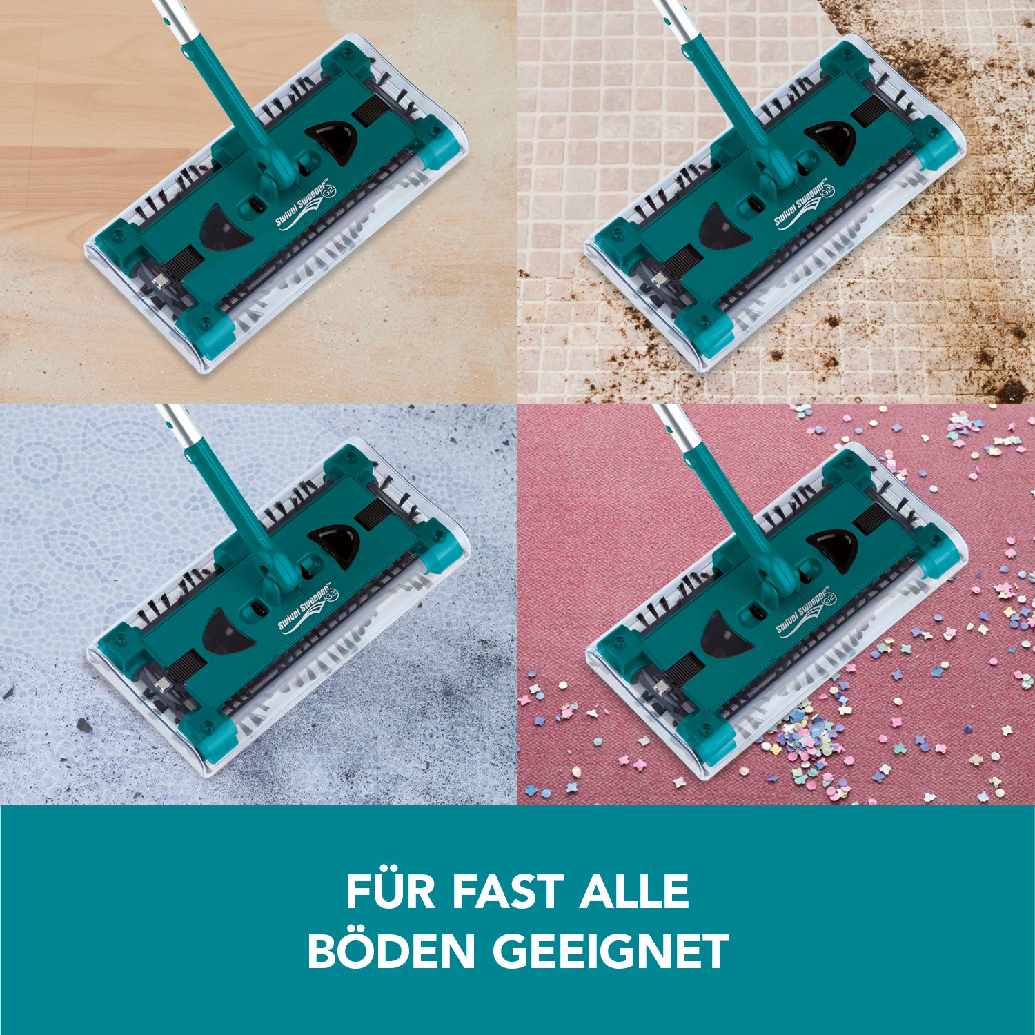 Akku-Besen Swivel Sweeper G2 + Ersatz-Akku - kabellos und wiederaufladbar - smaragd