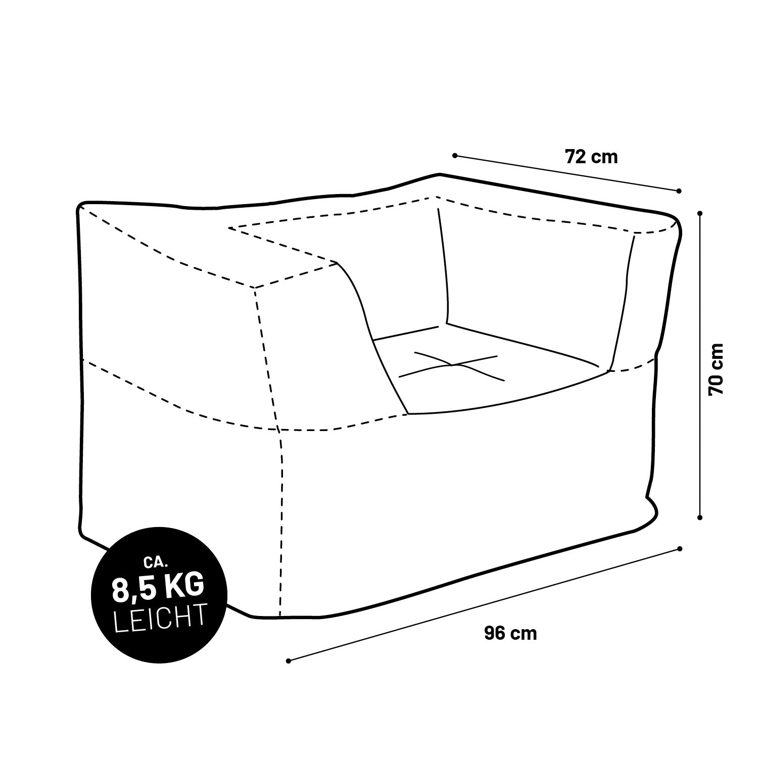 Sitzsack-Sofa Sessel (400 L) - Modulares System - indoor & outdoor - Navyblau