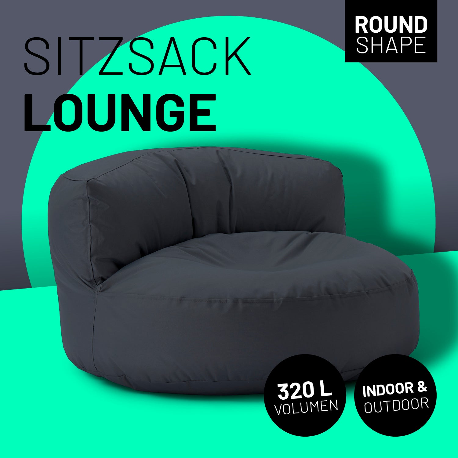 Sitzsack Lounge (320 L) - indoor & outdoor - Stahlgrau