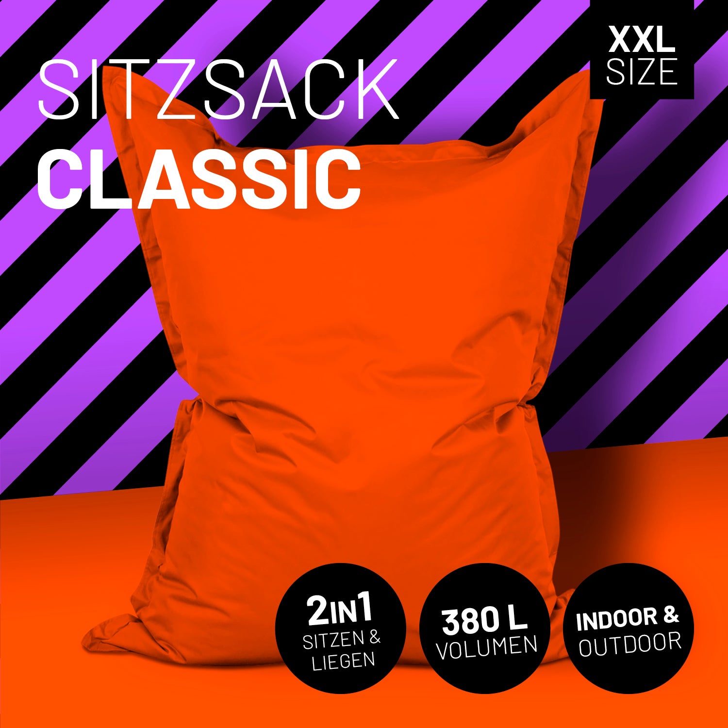 Sitzsack Classic XXL (380 L) - indoor & outdoor - Orange