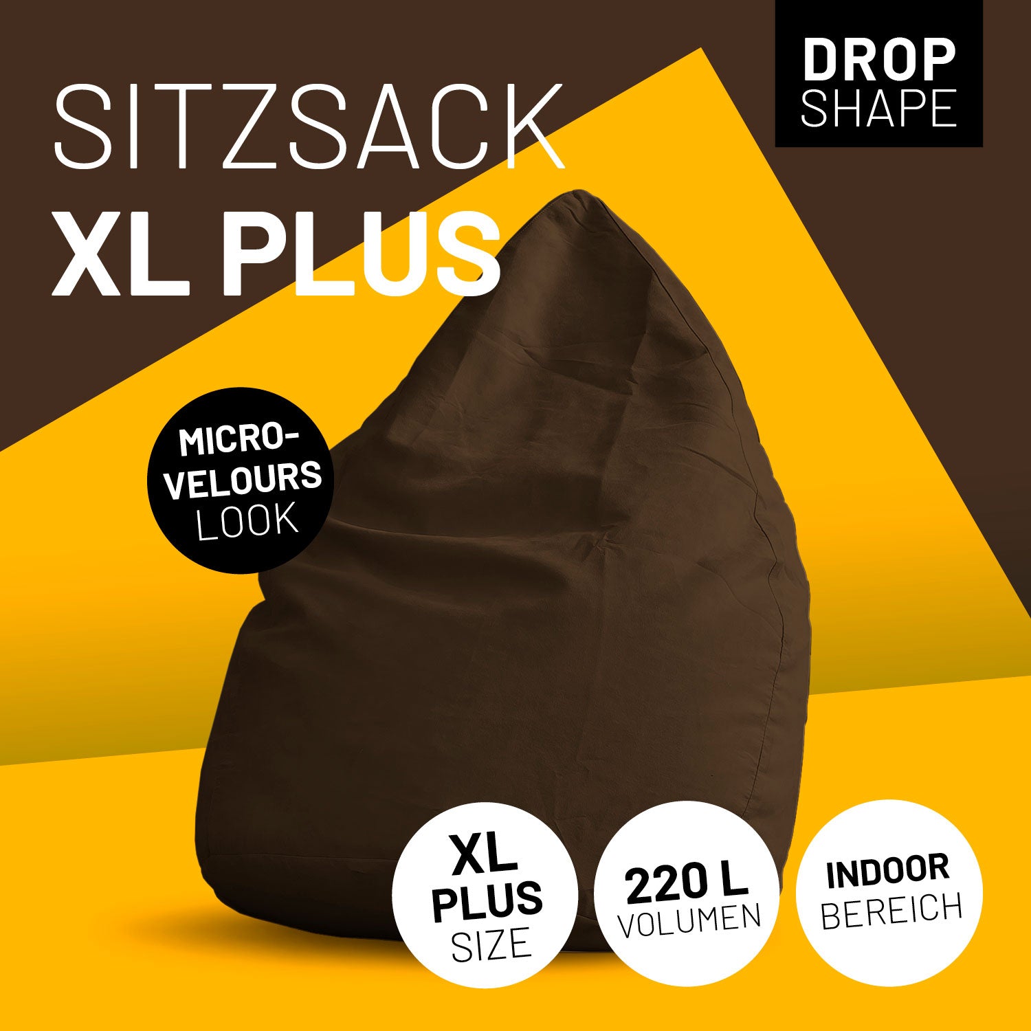 Luxury XL PLUS Sitzsack (220 L) - indoor - Braun