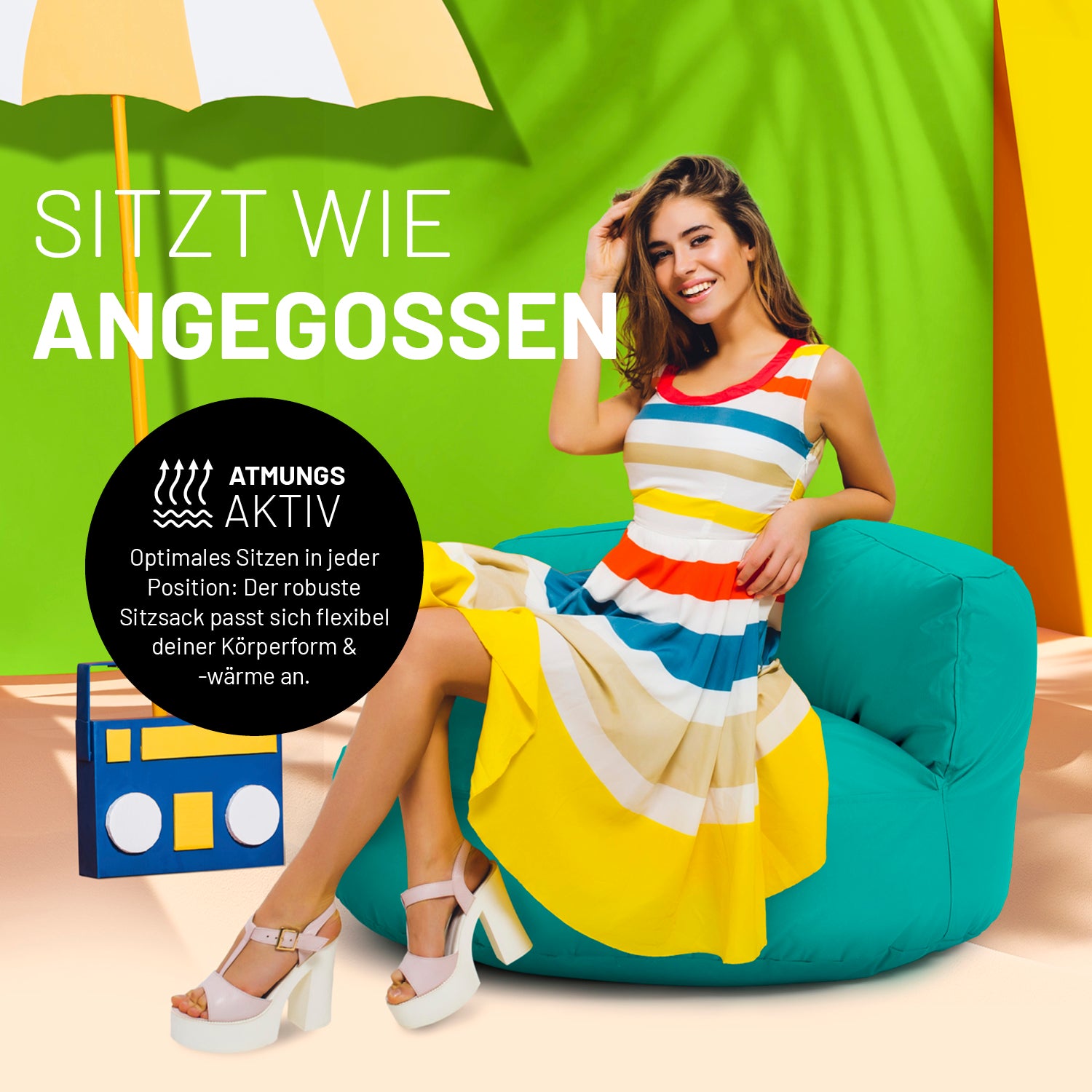 Sitzsack Lounge (320 L) - indoor & outdoor - Türkis