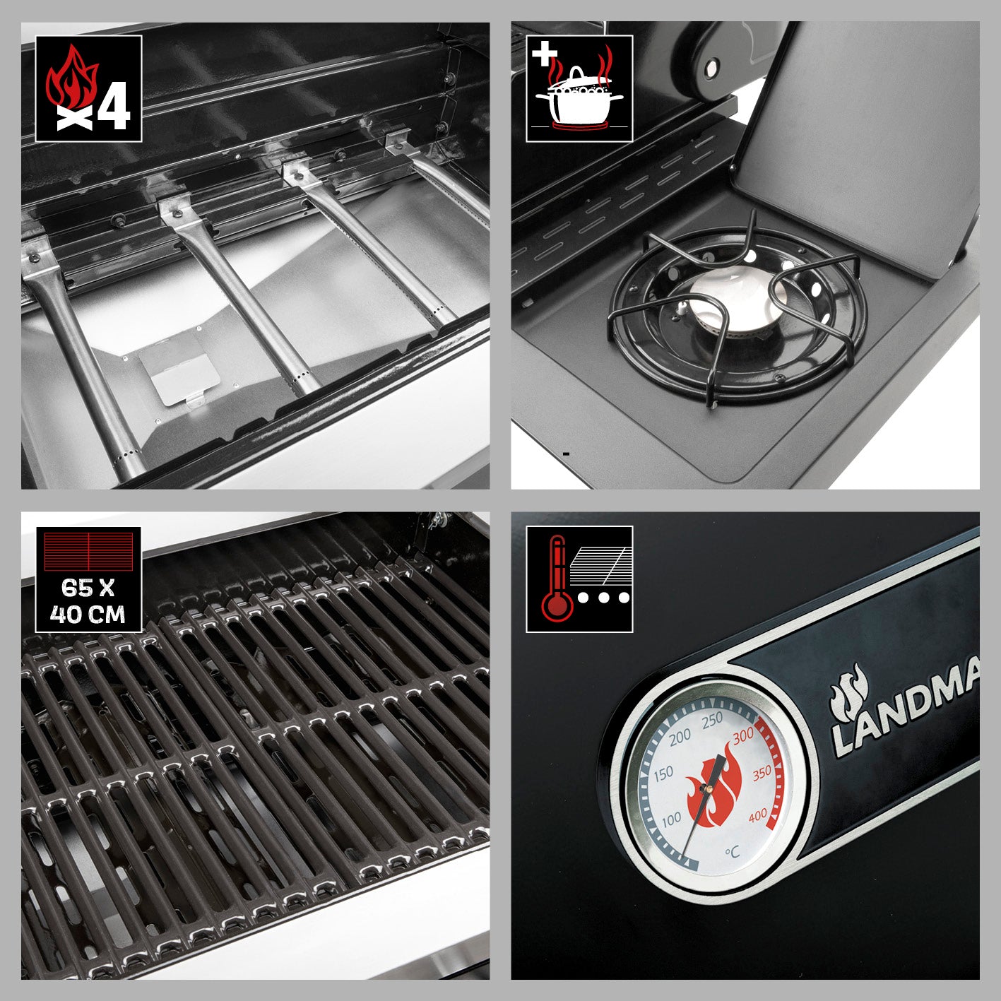 Gasgrill Rexon 4.1 cooK - schwarz