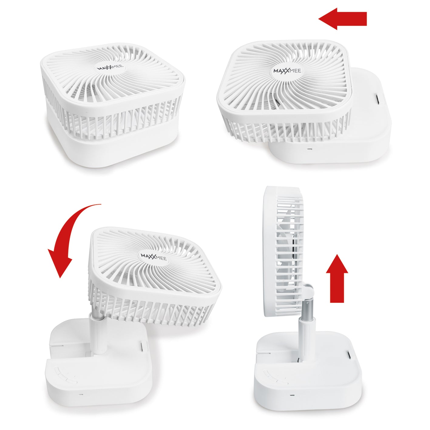 Akku-Ventilator klappbar - Für in- und outdoor - weiß