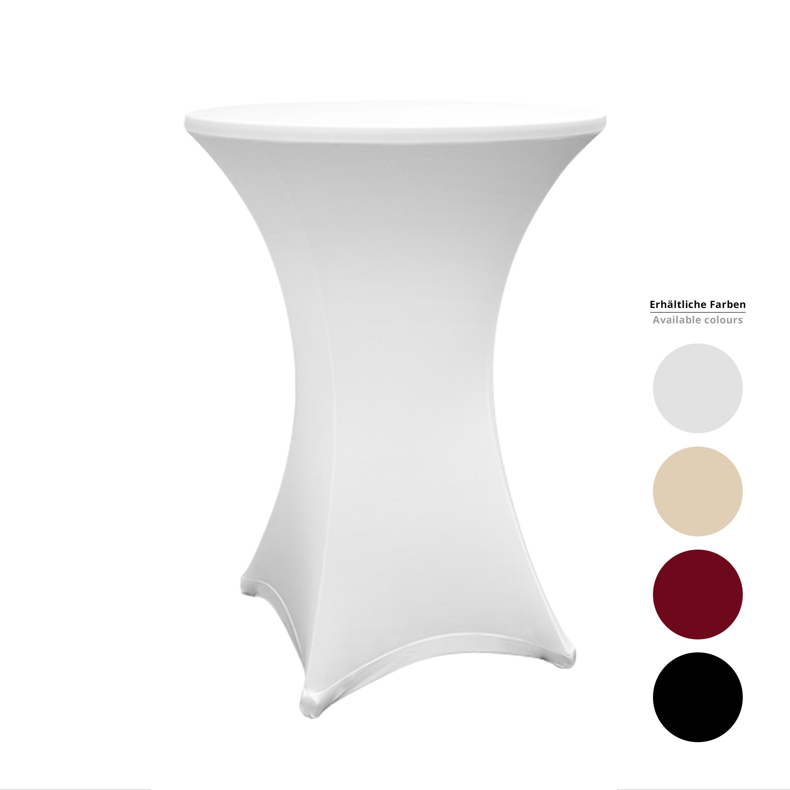 Stehtischhusse - Tisch Bezug - Husse -  Ø 80-85 cm - Weiß