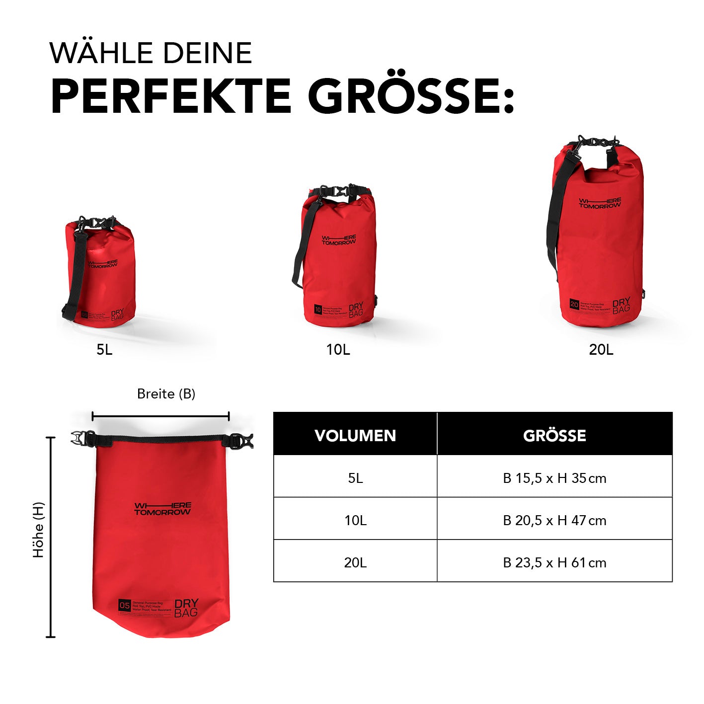 Dry Bag 5L - Style 01 - Rot