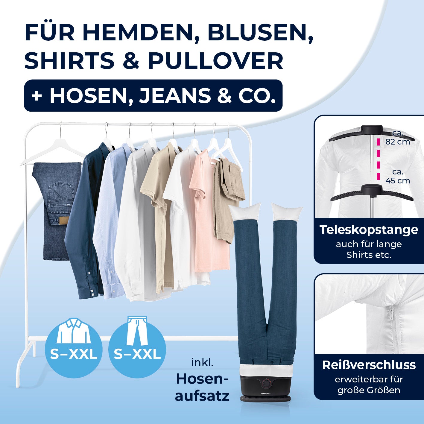 Bügler für Hemden, Blusen & Hosen - Schwarz