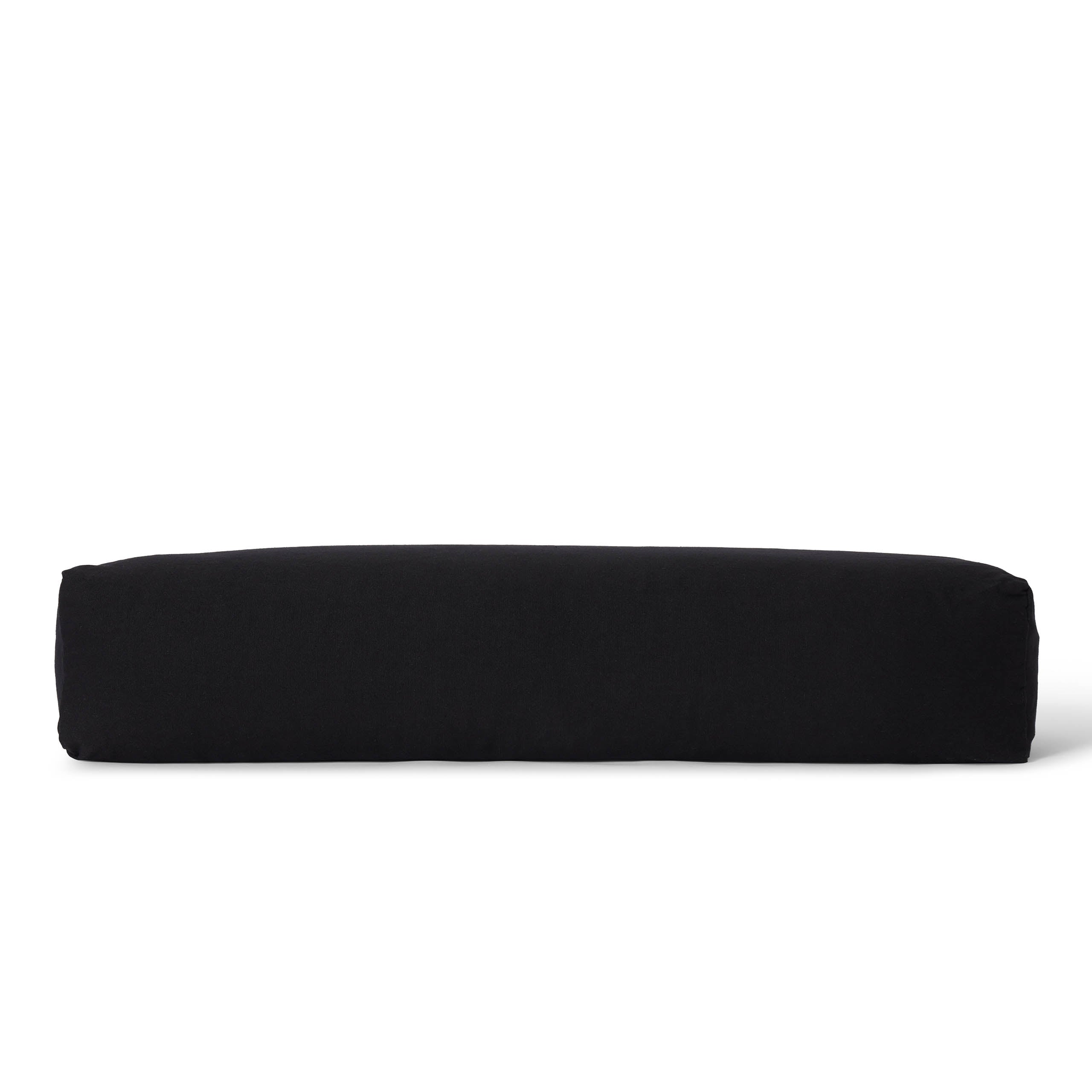 Yoga-Bolster Paravati - gefüllt mit Bio-Buchweizenschalen - 67 x 22 x 13 cm - Schwarz