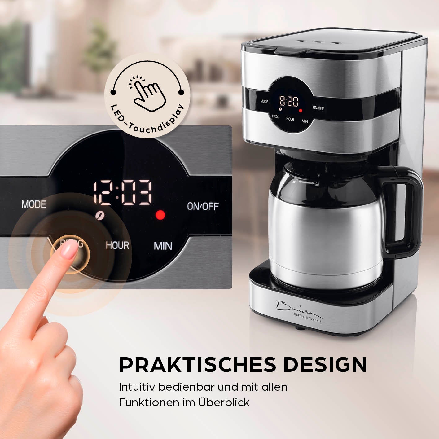 Filterkaffeemaschine Touch Iso - Silber