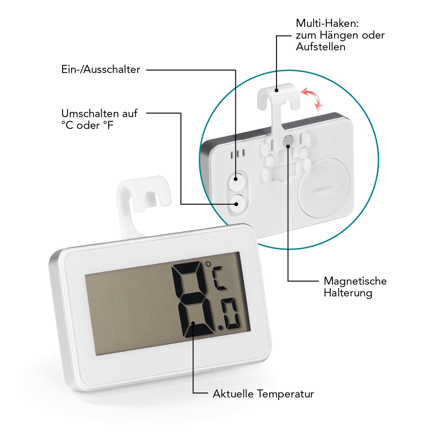 Kühlschrank Thermometer - Weiß