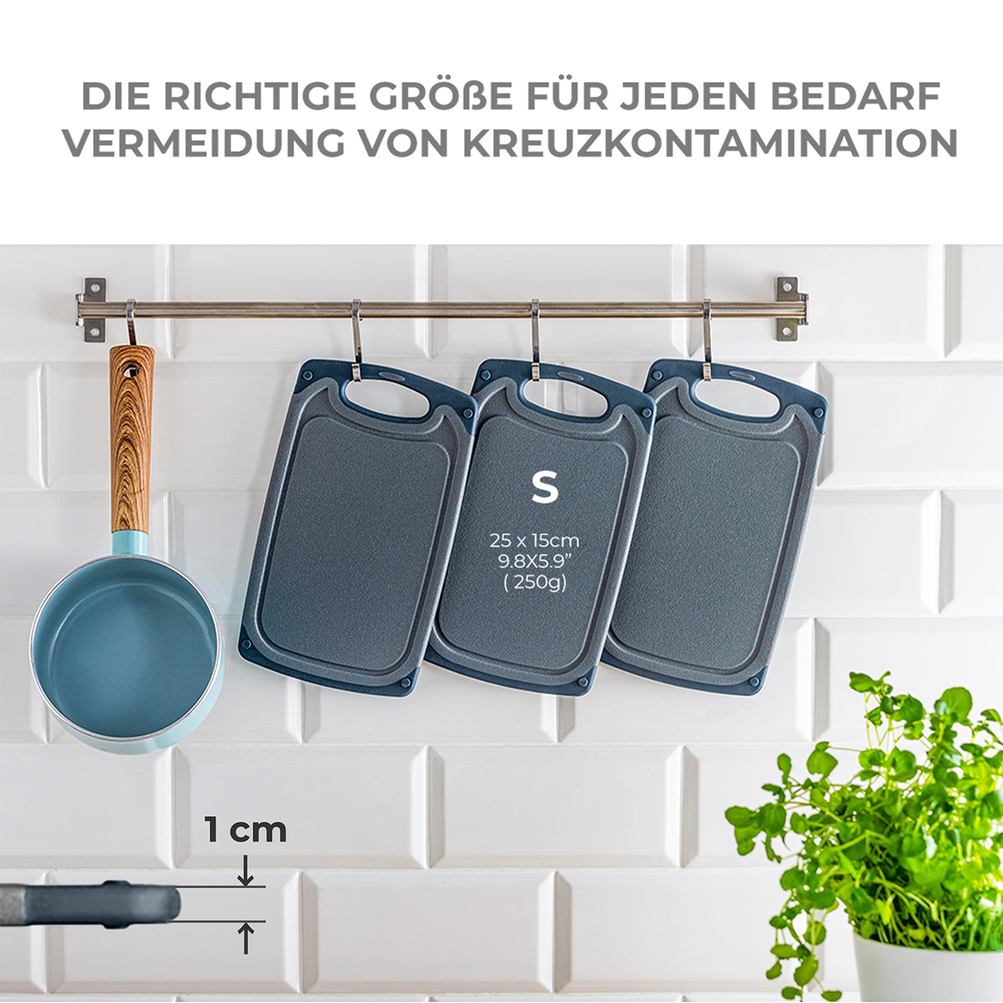 Frühstücksbrettchen - 6er-Set - Marmoroptik Schwarz