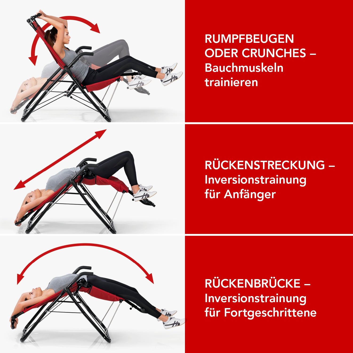 Inversionstrainer Deluxe - Heimtrainer für Rücken, Bauch, Rumpf & Beine