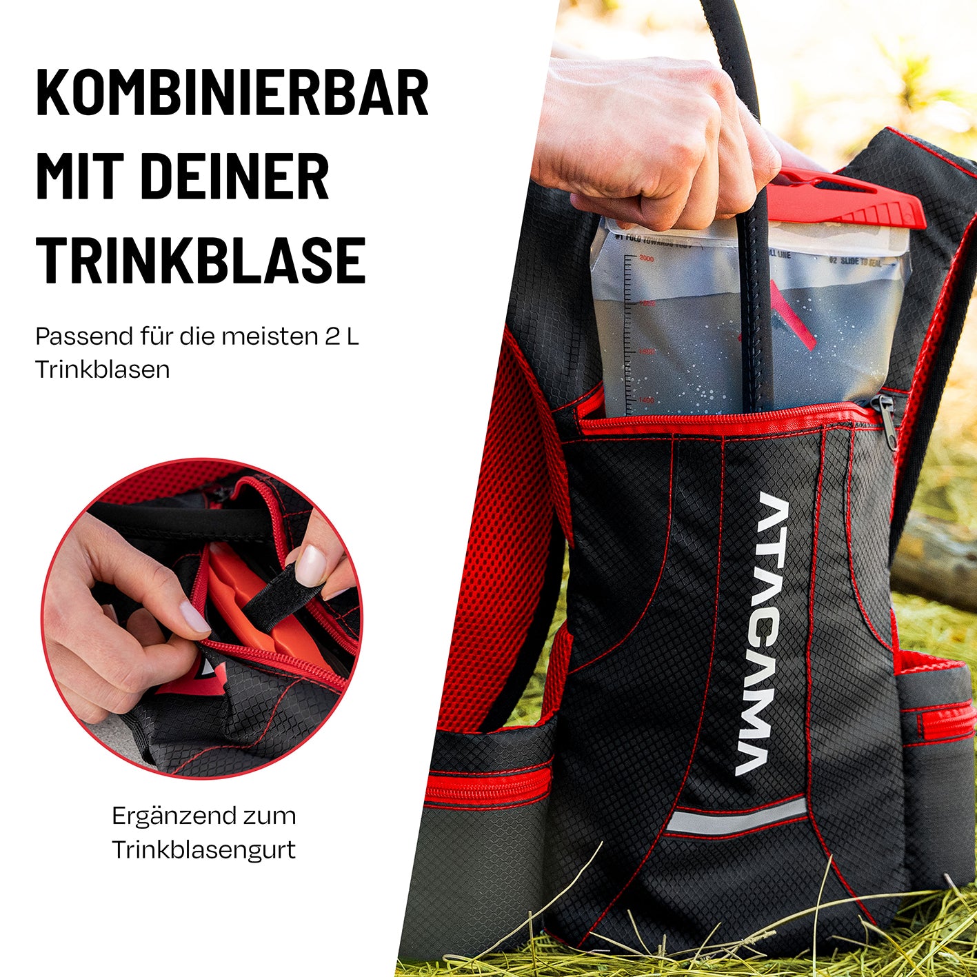 Trinkrucksack für 2 L Trinkblase - Rot