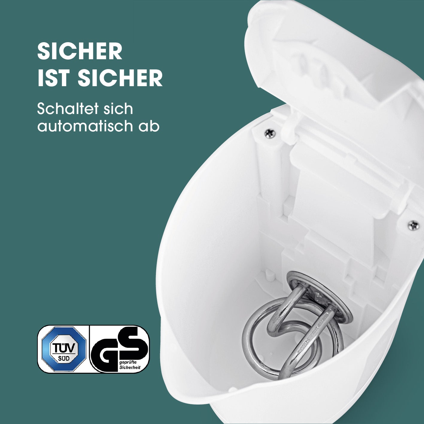 GOURMETmaxx Wasserkocher 1l - weiß/grau