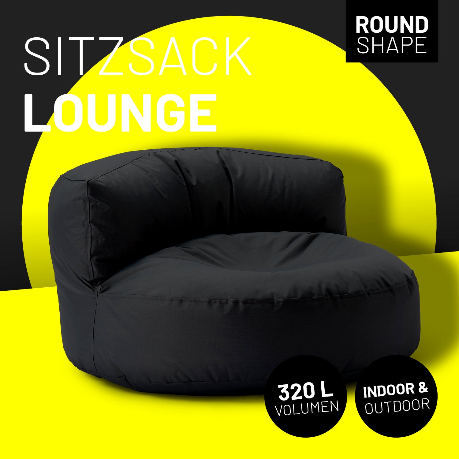 Sitzsack Lounge (320 L) - indoor & outdoor - Schwarz