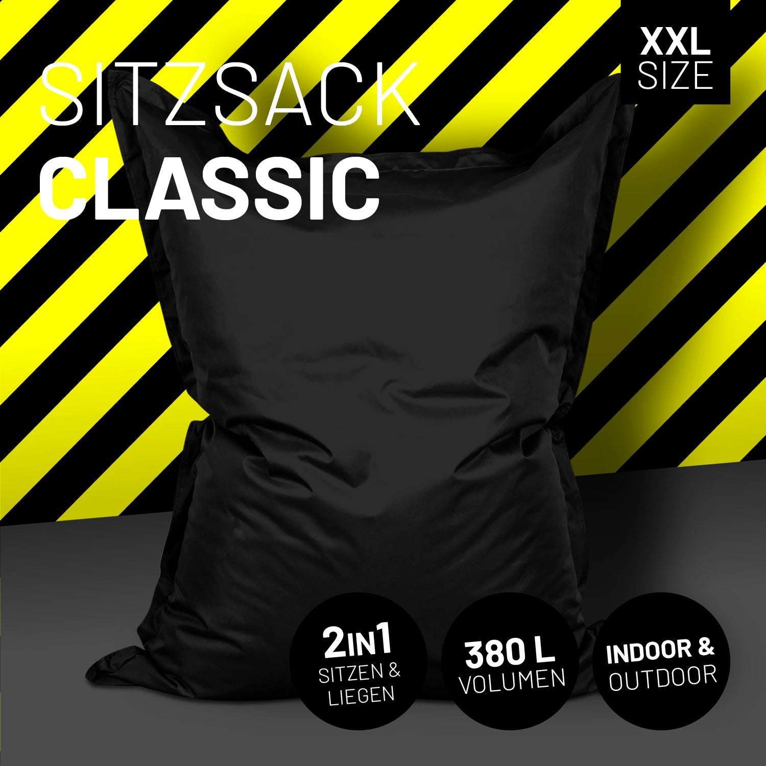 Sitzsack Classic XXL (380 L) - indoor & outdoor - Schwarz